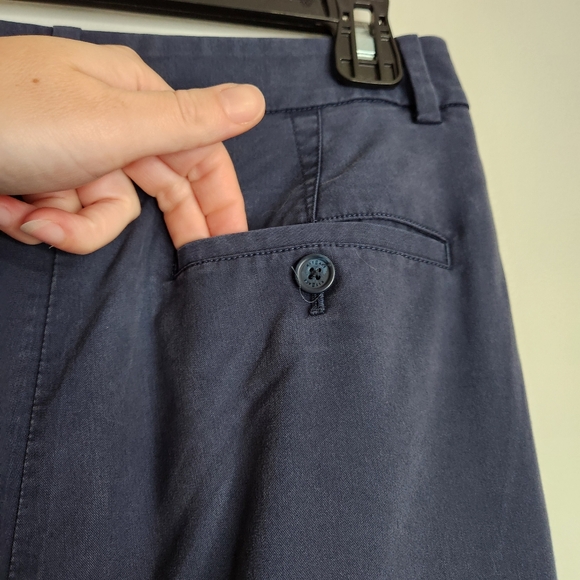 Kit + Ace Navy Blue High Waist Pleated Taper Leg Trouser Pants Size 8 - Picture 9 of 15